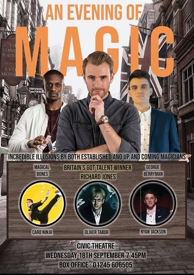 Poster artwork for An Evening of Magic at the Civic Theatre.
