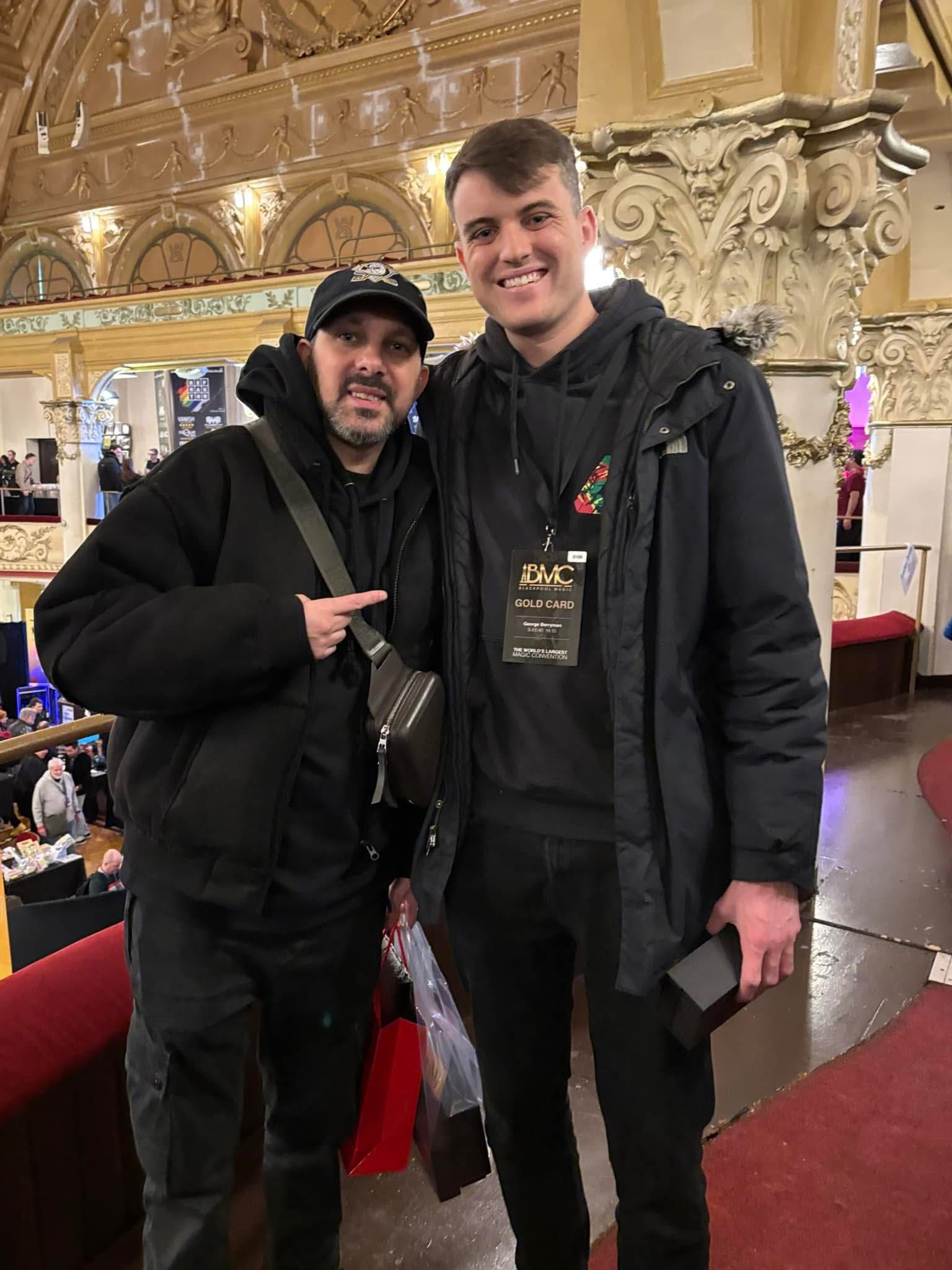 George Berryman and Dynamo photographed together at another event setting.