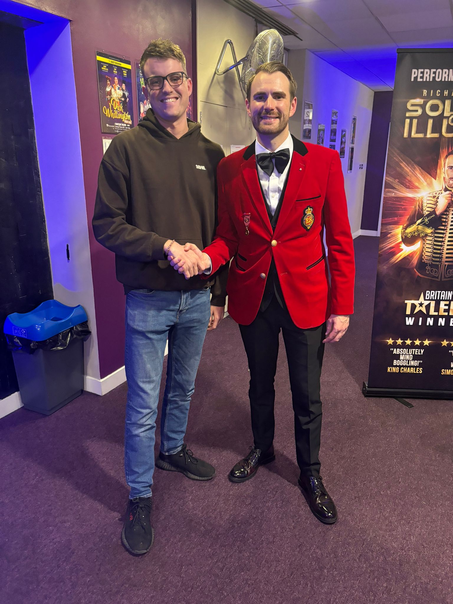 George Berryman with Britain's Got Talent winner Richard Jones.
